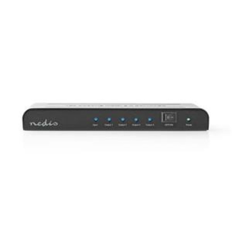 Nedis VSPL3474AT-  HDMI Rozbočovač | 4 Porty port(s) | Vstup HDMI ™ | 4x HDMI ™ výstup | 4K@60Hz | 18 Gbps | Kov | černý