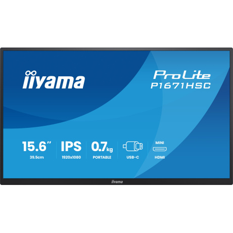 iiyama ProLite/P1671HSC-B1/15,6"/IPS/FHD/60Hz/3ms/Černá/3R