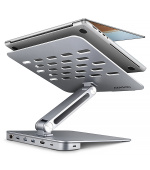 AXAGON HMC-STND, stojan pro 10"-17" notebooky, USB 5Gbps hub, 3x USB-A, HDMI 4k/60Hz, RJ-45, PD 100W