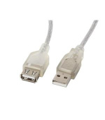 LANBERG USB-A M / F 2.0 kabel 1,8m, transparentní