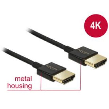 Delock Kabel High Speed HDMI s Ethernetem - HDMI-A samec > HDMI-A samec 3D 4K 3 m aktivní Slim Premium