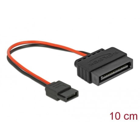 Delock Napájecí kabel SATA 15 pin samec > napájecí Slim SATA 6 pin samice 10 cm
