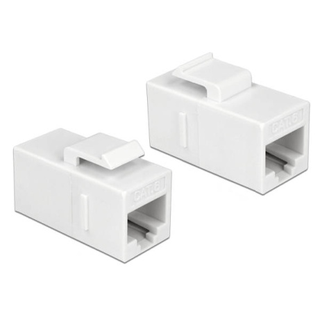 Delock Keystone Modul RJ45 jack > RJ45 jack Cat.6 UTP bílá