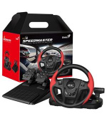 Genius GX Gaming SpeedMaster, Volant, pedály, řadicí páka, pro PC, PS3, PS4, USB, vibrace, černo-červený