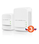 Tenda PH10 Powerline kit s extenderem WiFi AC 633 Mb/s, 2x GLAN, Homeplug AV2,