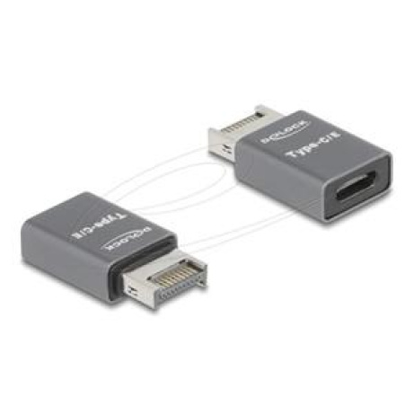 Delock Adaptér ze zástrčky USB 10 Gbps Type-E klíč A na zásuvku USB Type-C™, kovový