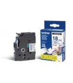 Brother - TZe-243,  bílá / modrá (18mm, laminovaná)