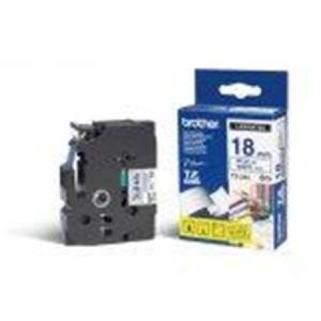 Brother - TZe-243,  bílá / modrá (18mm, laminovaná)