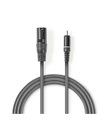 Nedis COTH15205GY30 - XLR Audiokabel | XLR 3pinová Zástrčka – RCA Zástrčka | 3 m | Šedá barva
