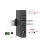 Delock Průmyslový rozbočovač ze 7 x USB 2.0 Typ-A s ochranou proti elektrostatickému výboji (ESD) až 15 kV ,DIN