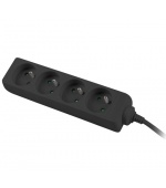 Prodlužovací přívod 230V 3m 4 zásuvky, černý