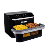 TESLA AirCook FlexiZone Q570 XXL - multifunkční duální digitální horkovzdušná fritéza