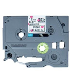 Brother - TZe-MPPH31 páska s růžovými srdci / černá (12mm, 4m)