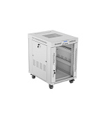 19" VOLNĚ STOJÍCÍ RACKOVÁ SKŘÍŇ 15U 600X800 ŠEDÉ SKLENĚNÉ DVEŘE LCD LANBERG (FLAT PACK) V2