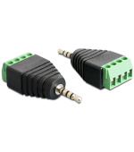 Delock Adaptér stereo jack 2,5 mm samec > svorkovnice 4 piny