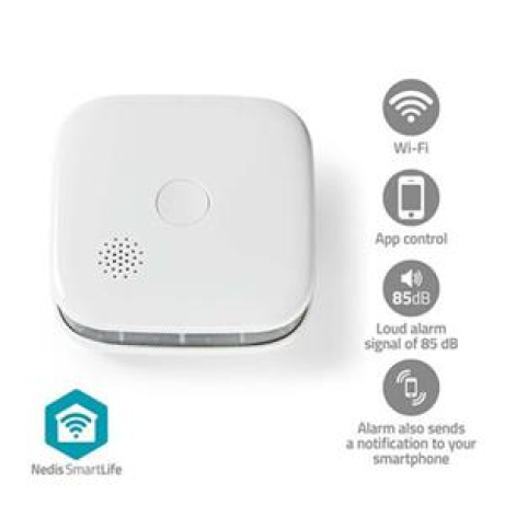 Nedis WIFIDS21WT SmartLife Detektor Kouře| Wi-Fi | Napájení z baterie | Životnost snímače: 10 Rok | 85 dB | Bílá | 1 ks