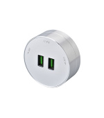 Zásuvkový modul Viking A50S, stříbrná/výstupy - 1xUSB-A/výkon až 2500W/230V,16A,50Hz