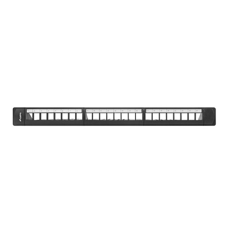 LANBERG 24PORTOVÝ PATCH PANEL 1U S ORGANIZÉREM PRO KEYSTONE MODULY ČERNÝ