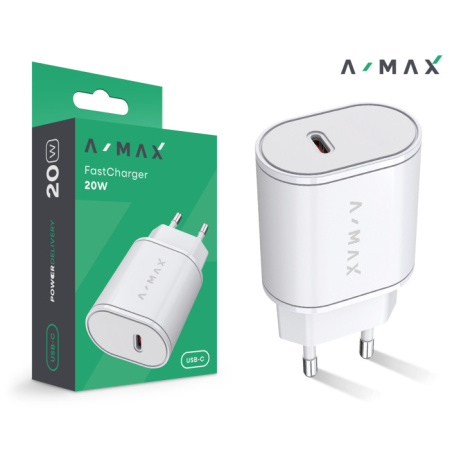 Chytrá nabíječka A-MAX Power Delivery 20W USB-C, bílá