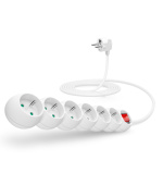 CONNECT IT prodlužovací kabel 230 V, 6 zásuvek, 3 m, s vypínačem (bílý)