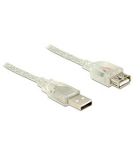 Delock Prodlužovací kabel USB 2.0 Typ-A samec > USB 2.0 Typ-A samice 0,5 m transparentní