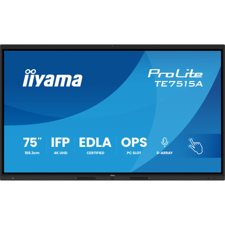75" iiyama TE7515A-B1AG:IPS,4K,EDLA,NFC
