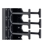 19" vyvazovací panel 37U - Hřeben, dvouřadý černý