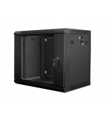 Nástěnný rack 19'' 9U 600X450mm černý flat pack