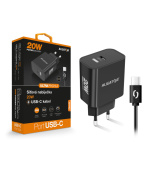 Chytrá síťová nabíječka ALIGATOR Power Delivery 20W, USB-C/USB-C kabel, černá
