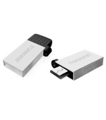 Transcend 16GB JetFlash 380S, USB 2.0/micro USB flash disk, OTG, malé rozměry, stříbrně obarvený kov