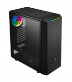 FSP/Fortron ATX Midi Tower CMT350 Black, průhledná bočnice, 1 x A. RGB LED 120 mm ventilátor
