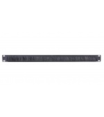 1U Cable Pass-Thru w/ Brush Strip Black