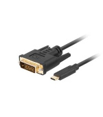 Lanberg USB-C(M)->DVI-D(24+1)(M) kabel 0,5m černá