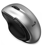 Genius Ergo 8200S Myš, bezdrátová, optická, 1200DPI, 5 tlačítek, tichá, BlueEye senzor, USB-C, stříbrná