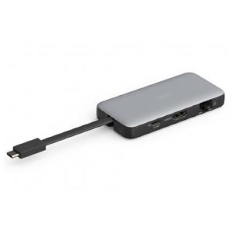Digitus USB-C cestovní dokovací stanice, 7 portů: 1× HDMI, 2× USB 3.2 Gen 1, 1× RJ45, 1× SD, 1× MicroSD, 1× PD