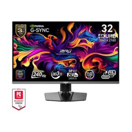 MSI MPG 322URX QD-OLED gaming monitor 31,5" QD-OLED/UHD/240Hz/0,03ms/2xHDMI/DP/USB-A,B,C/Výšk.nast./Pivot/černá
