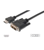 Digitus HDMI/A na DVI připojovací kabel, 2x stíněný, 2M , černý