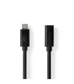 Nedis CCGL64010BK20 - USB 3.2 Gen 1 Kabel | USB-C Zástrčka - USB-C Zásuvka | 2 m | Černá
