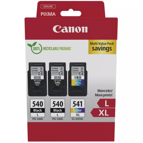 Canon cartridge PG-540Lx2/CL-541XL Multipack / 2x Black + 1 Color /2x21ml + 1x15ml