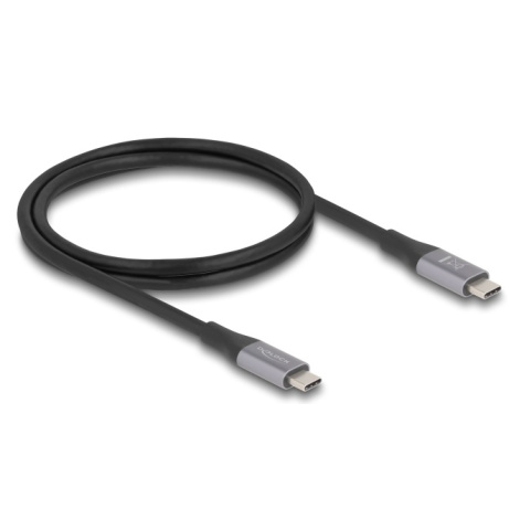 Delock USB 40 Gbps kabel USB Type-C™ samec na samec PD 3.1 240 W E-Marker 1 m šedá kovová