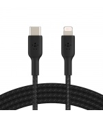 BELKIN kabel oplétaný USB-C - Lightning, 1m, černý