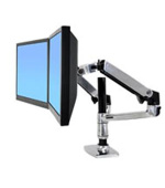ERGOTRON LX REDESIGN DUAL ARM, POLE MOUNT, Pro 2 LCD, nebo 1LCD a NOTEBOOK, Polished Aluminum