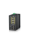 Zyxel RGS200-12P, 12-port Gigabit WebManaged switch: 8x GbE + 4x SFP, PoE (802.3at, 30W), Power budget 240W, DIN rail/Wa