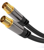 PremiumCord TV antenní HQ propojovací kabel M/F 75Ohm (135dB) 4x stínený 1,5m