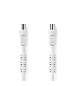 Nedis CSGL40020WT10- Koaxiální Kabel 120 dB | IEC (Koax) Zástrčka - IEC (Koax) Zásuvka | 1 m | Bílá