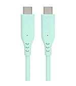 PremiumCord silikonový USB-C 60W, tyrkysový, 1.5m