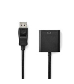 Nedis CCGB37351BK02- VGA kabel| DisplayPort Zástrčka - VGA Zásuvka | 0,2 m | Černá barva