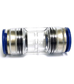 Spojka mikrotrubiček s kovovou vložkou - přímá, průhledná, prům.14/10mm vodotěsná