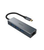 AKASA - USB Type-C 4-in-1 hub s Ethernetem