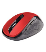 C-TECH myš WLM-02, černo-červená, bezdrátová, 1600DPI, 6 tlačítek, USB nano receiver